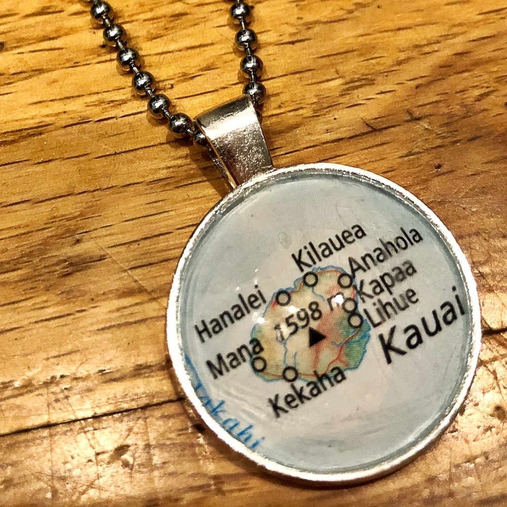 Kauai Map Pendent Necklace